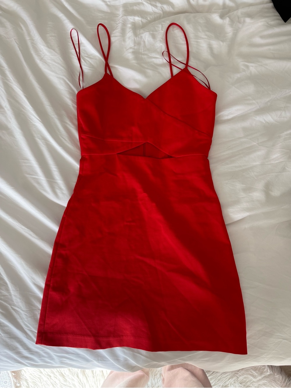Zara Red Spaghetti-Strap Mini Dress